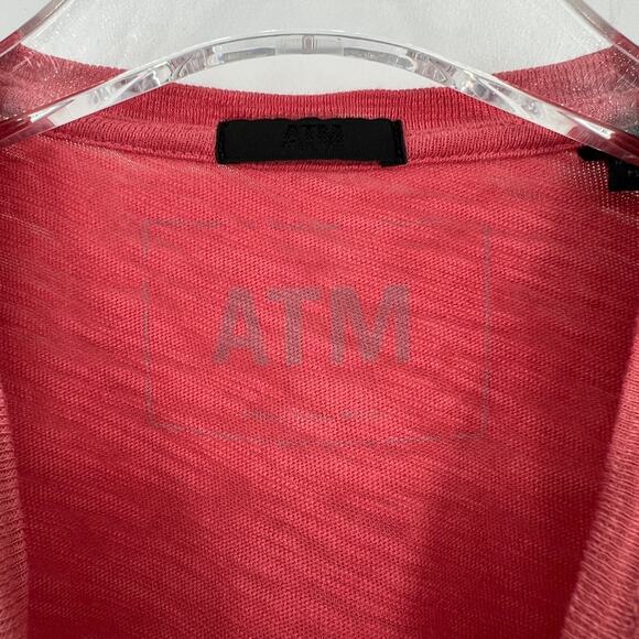 ATM Tank Top Womens L Red Pink Basic Classic Tee T Shirt Staple Capsule - Picture 4 of 7